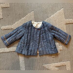 Maison Frida Quilted Chambray Baby Jacket